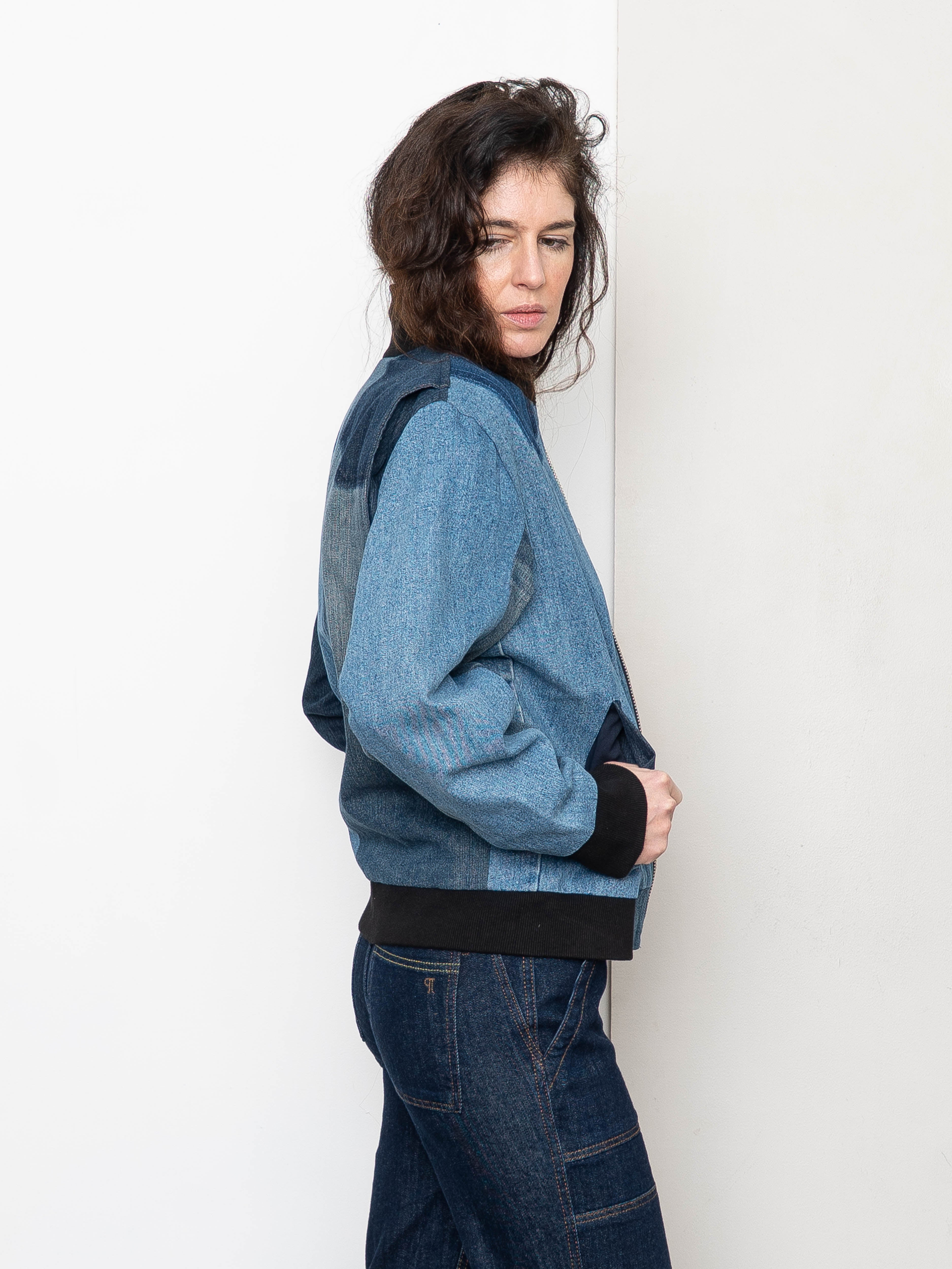 The Veda Denim Bomber Jacket - Medium