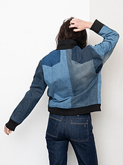 The Veda Denim Bomber Jacket - Medium