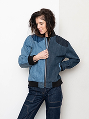 The Veda Denim Bomber Jacket - Medium