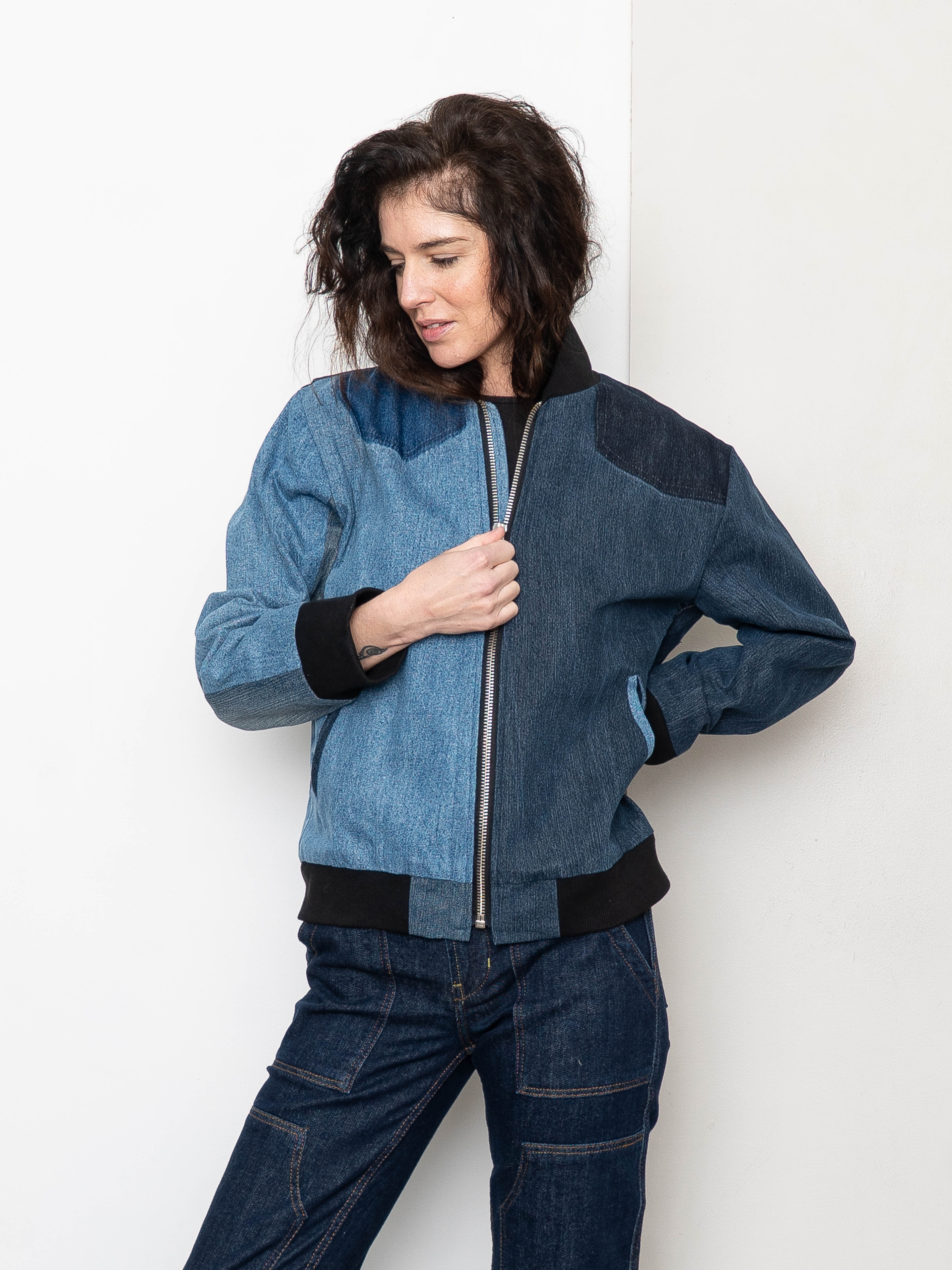 The Veda Denim Bomber Jacket - Medium