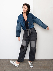 The Kaira Cropped Denim Jacket - Small