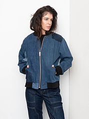 The Veda Denim Bomber Jacket - Medium