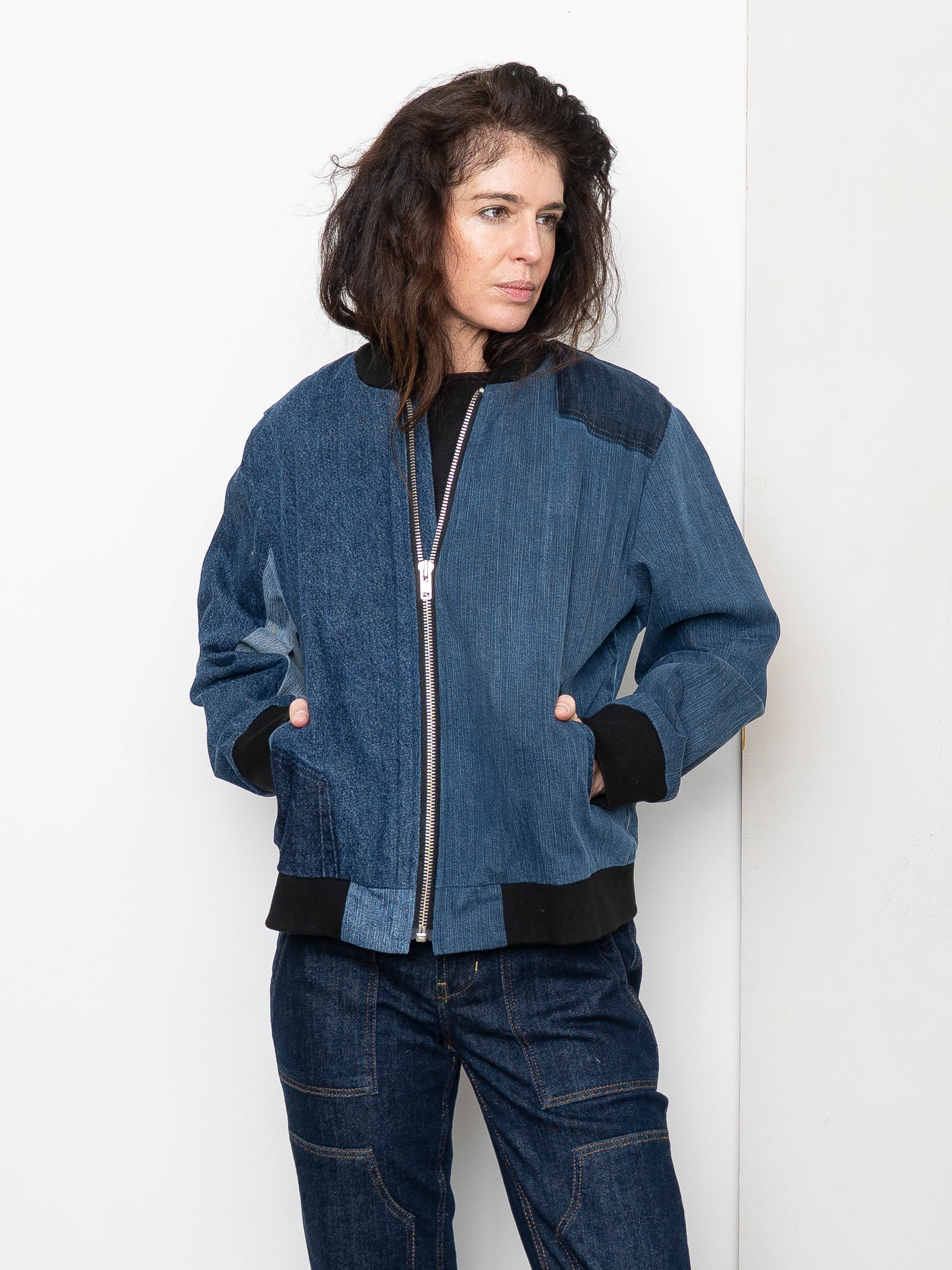 The Veda Denim Bomber Jacket - Medium