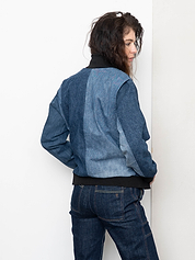 The Veda Denim Bomber Jacket - Medium