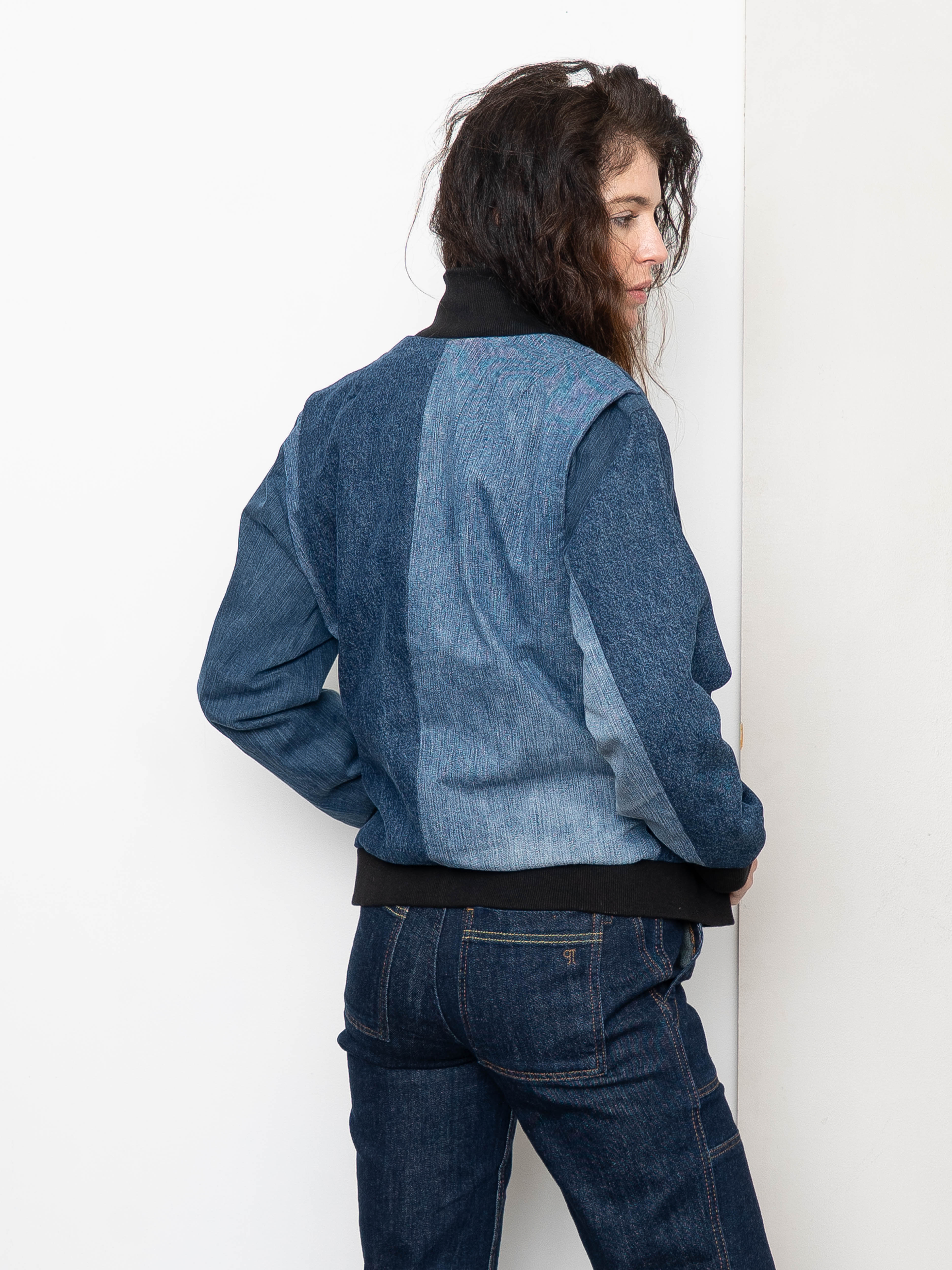 The Veda Denim Bomber Jacket - Medium