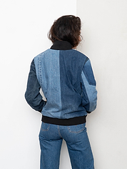 The Veda Denim Bomber Jacket - Medium