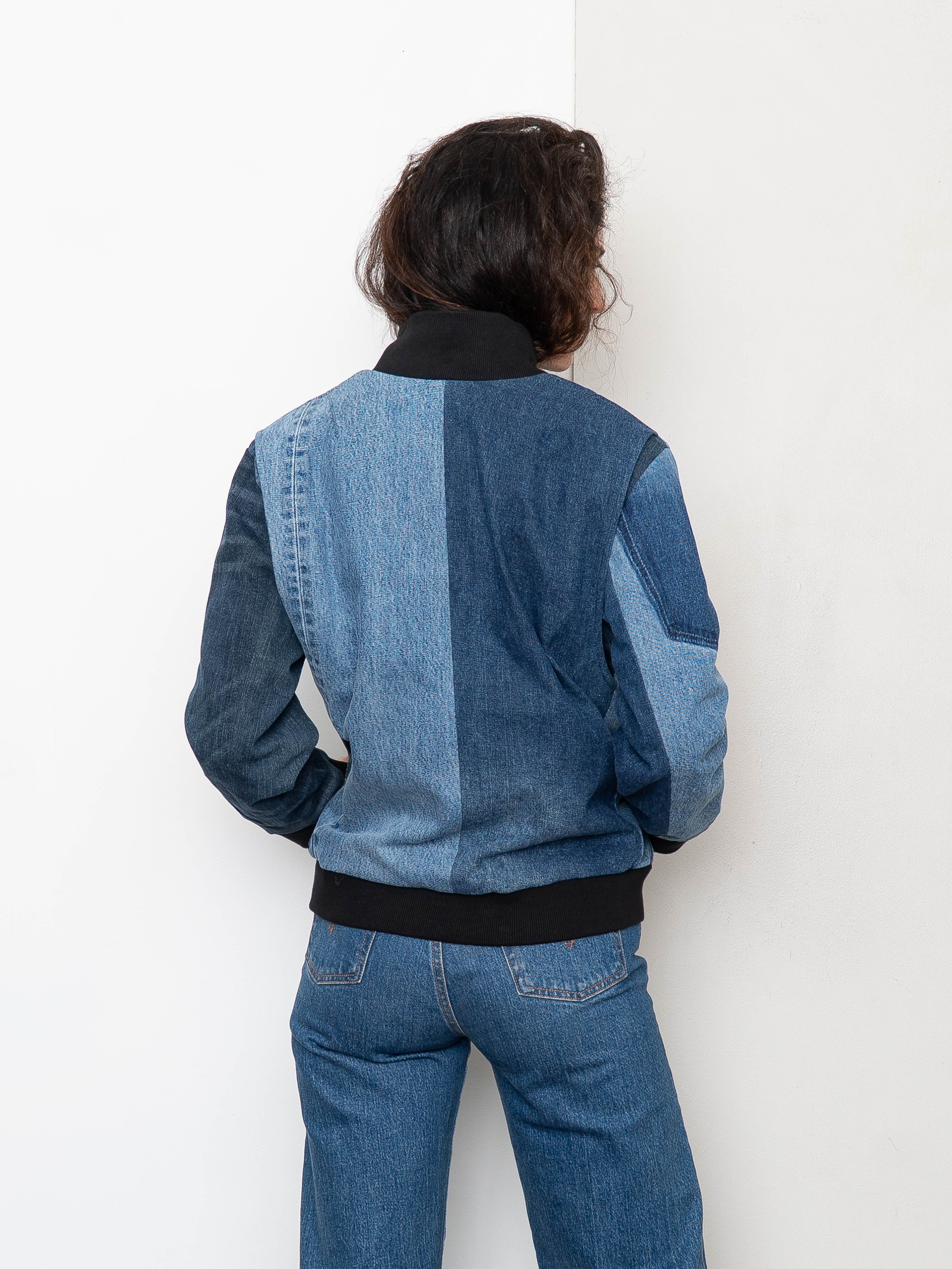 The Veda Denim Bomber Jacket - Medium