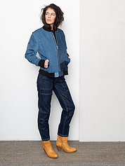 The Veda Denim Bomber Jacket - Medium