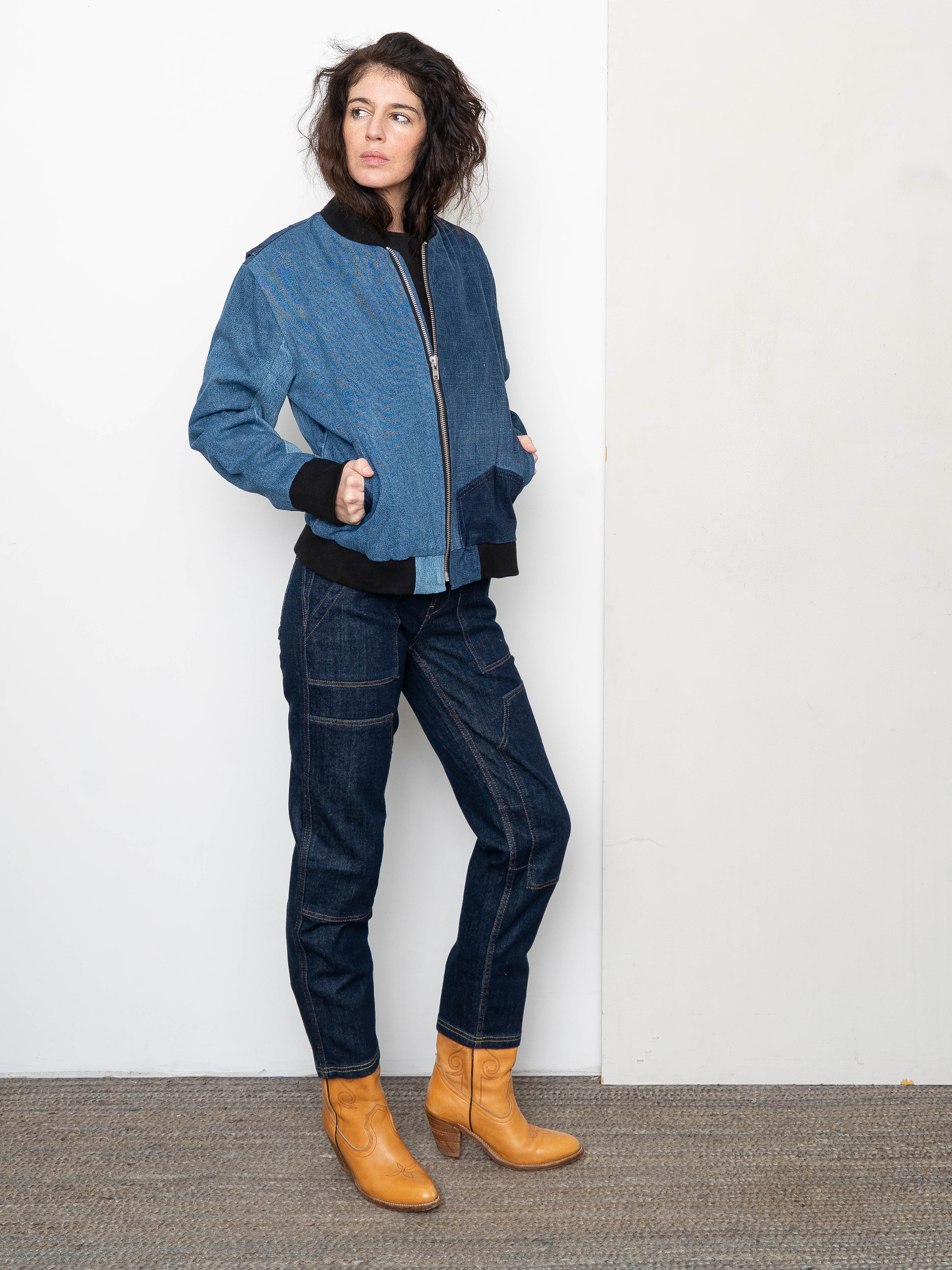 The Veda Denim Bomber Jacket - Medium