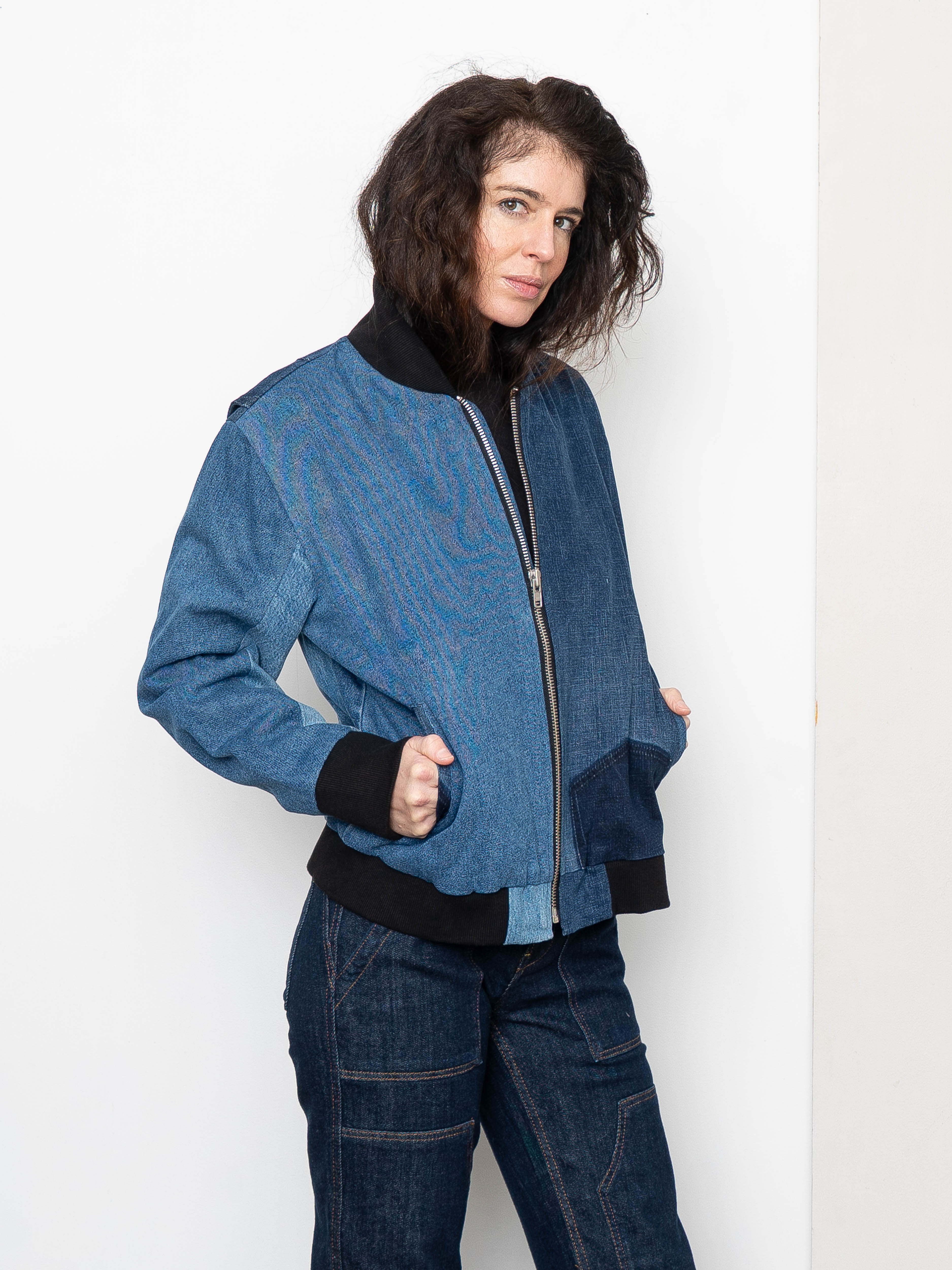 The Veda Denim Bomber Jacket - Medium