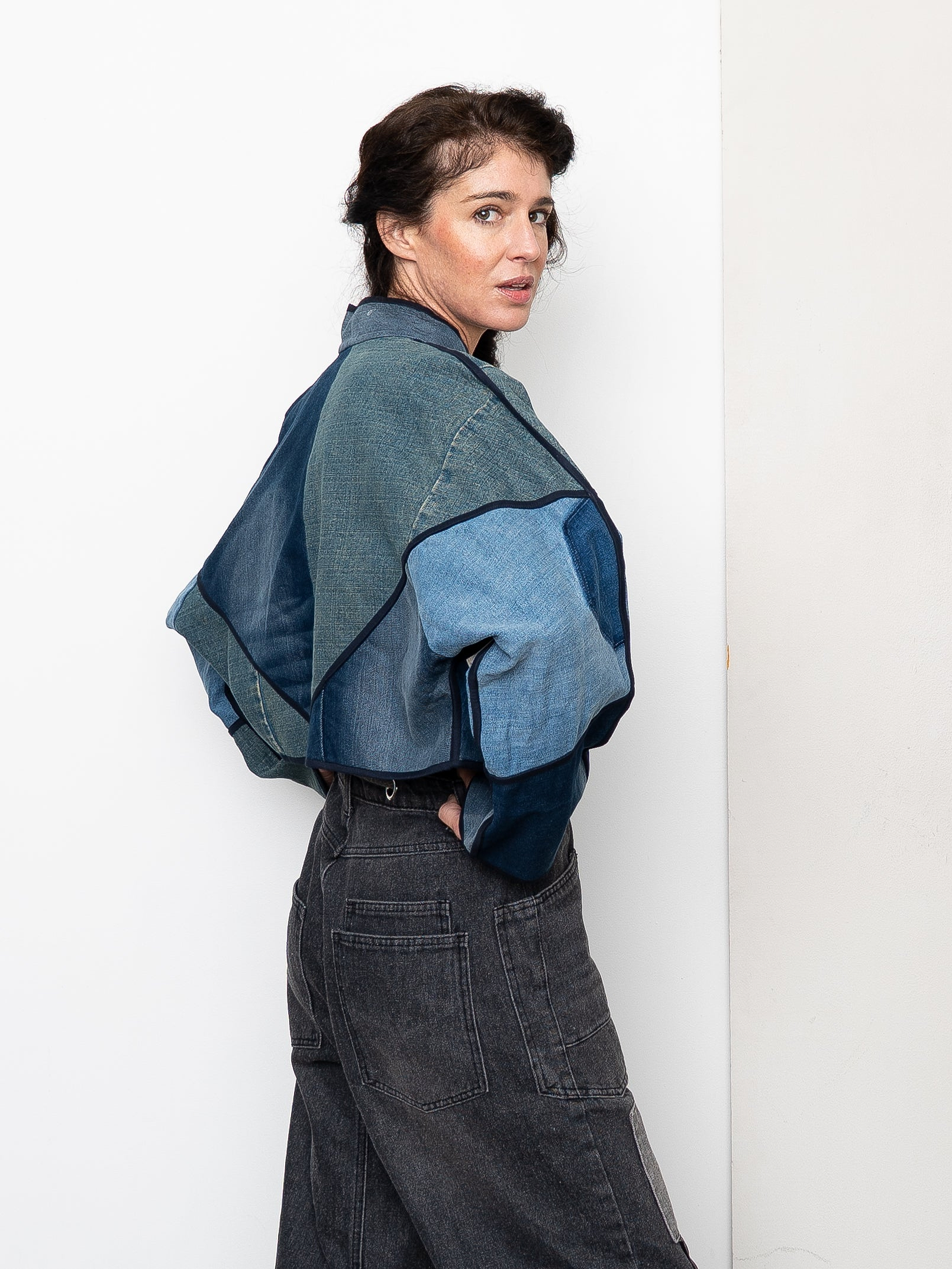 The Kaira Cropped Denim Jacket - Medium