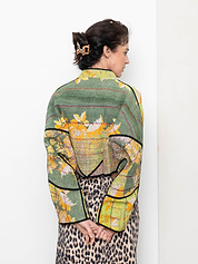 The Kaira Cropped Quilted Patchwork Kantha Jacket
