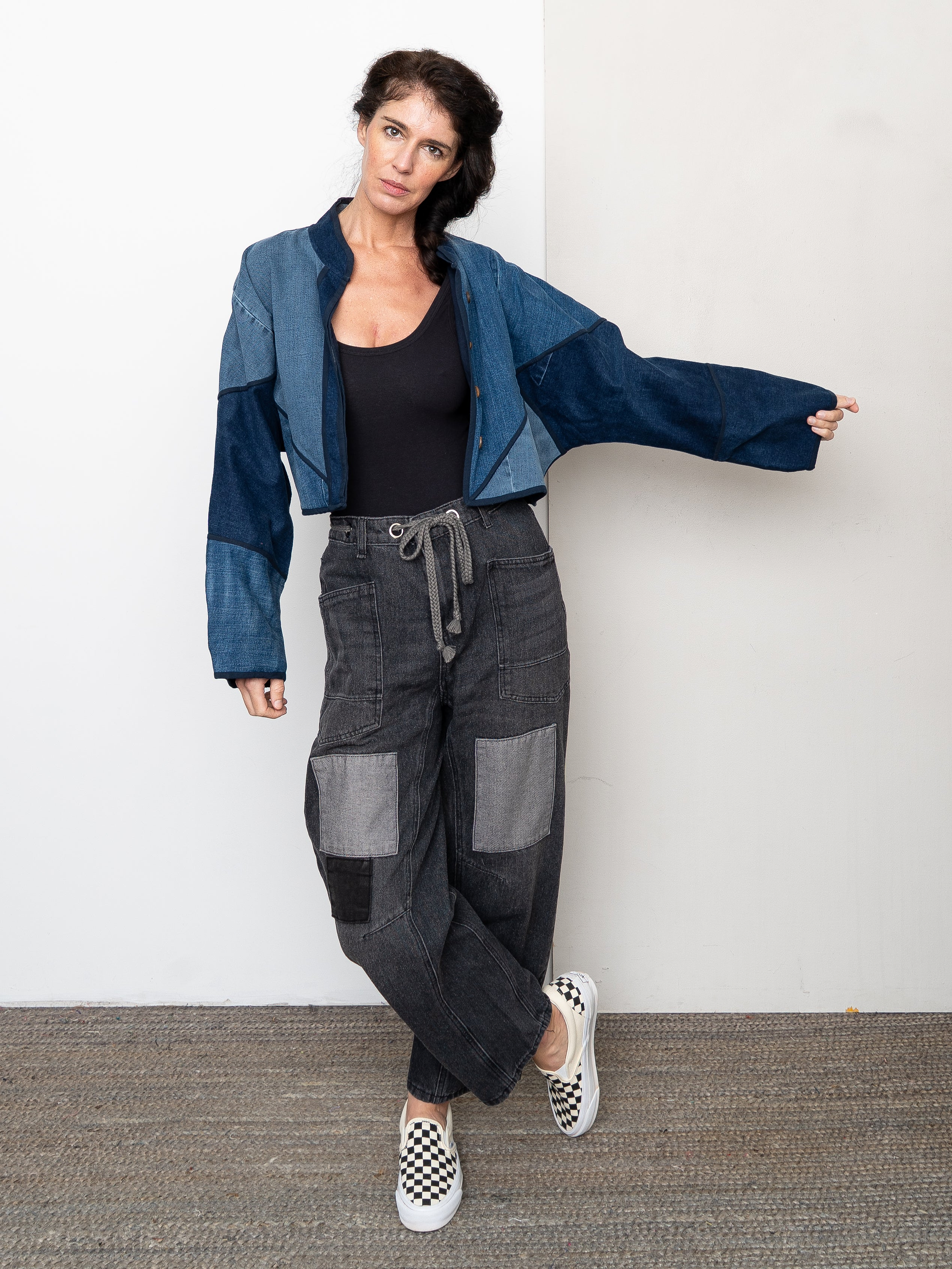 The Kaira Cropped Denim Jacket - Medium