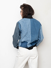 The Veda Denim Bomber Jacket - Medium