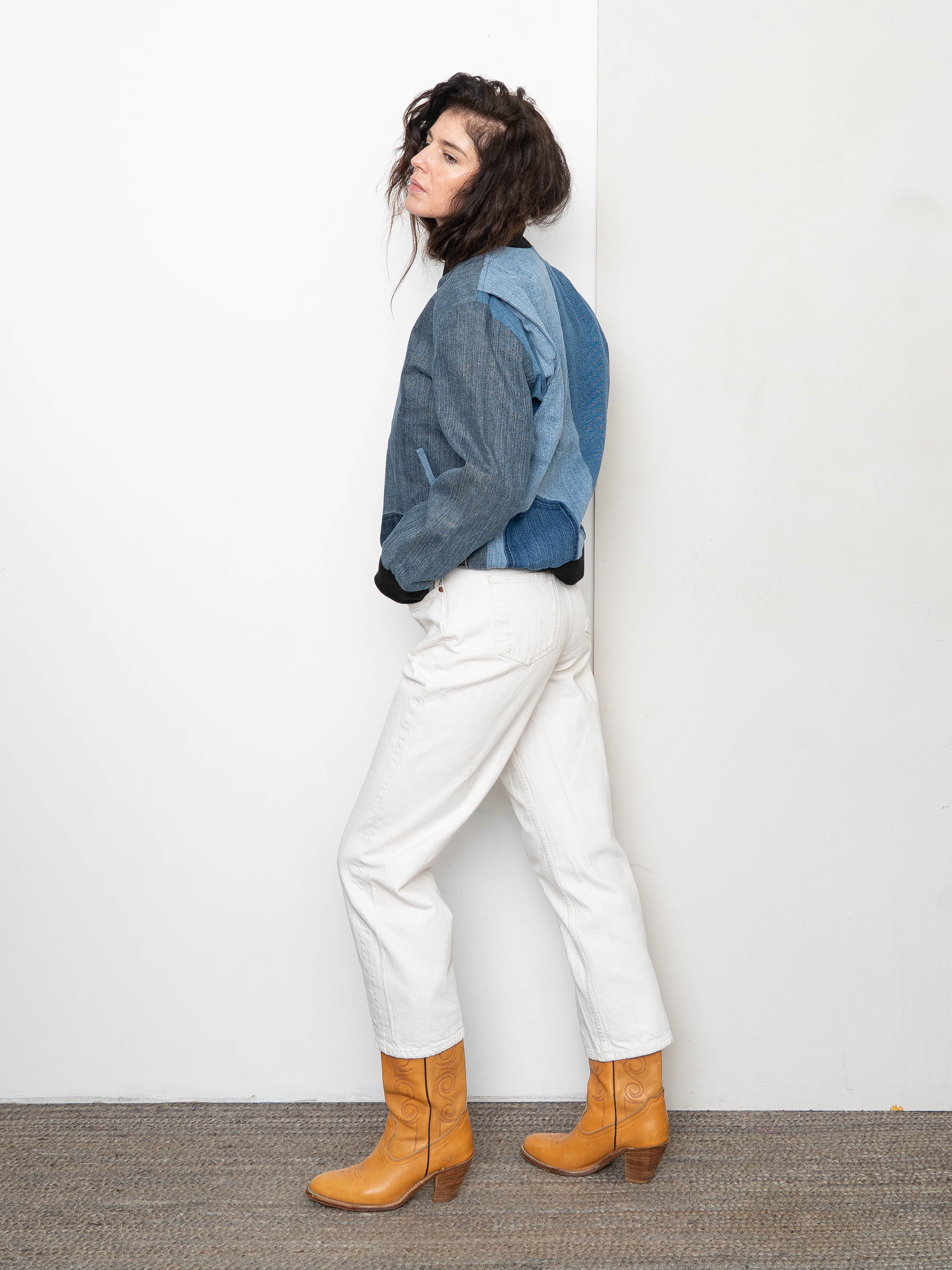 The Veda Denim Bomber Jacket - Medium