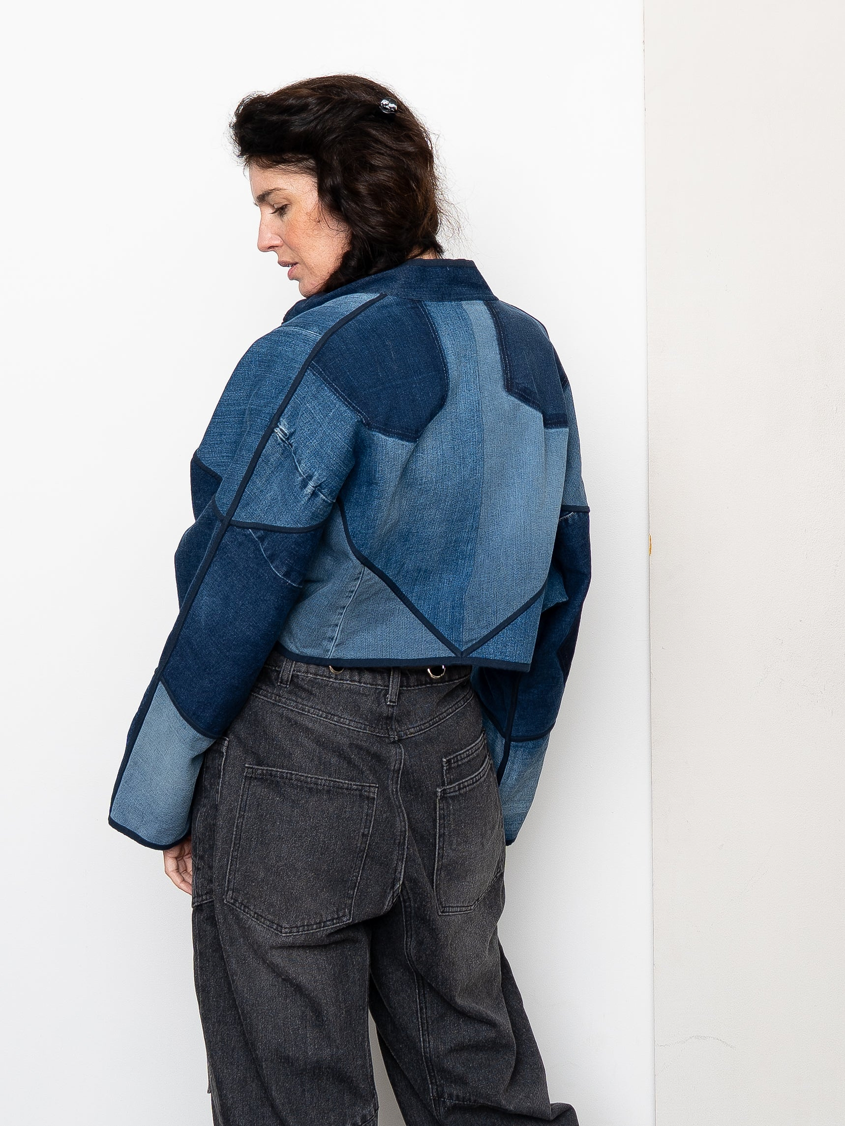 The Kaira Cropped Denim Jacket - Medium
