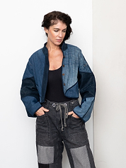 The Kaira Cropped Denim Jacket - Medium