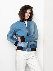 The Veda Denim Bomber Jacket - Medium