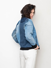 The Veda Denim Bomber Jacket - Medium