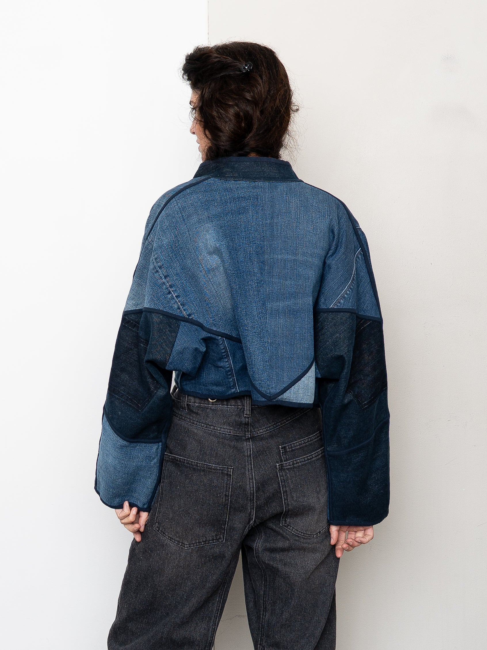The Kaira Cropped Denim Jacket - Medium