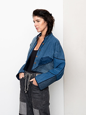 The Kaira Cropped Denim Jacket - Medium