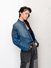 The Kaira Cropped Denim Jacket - Medium