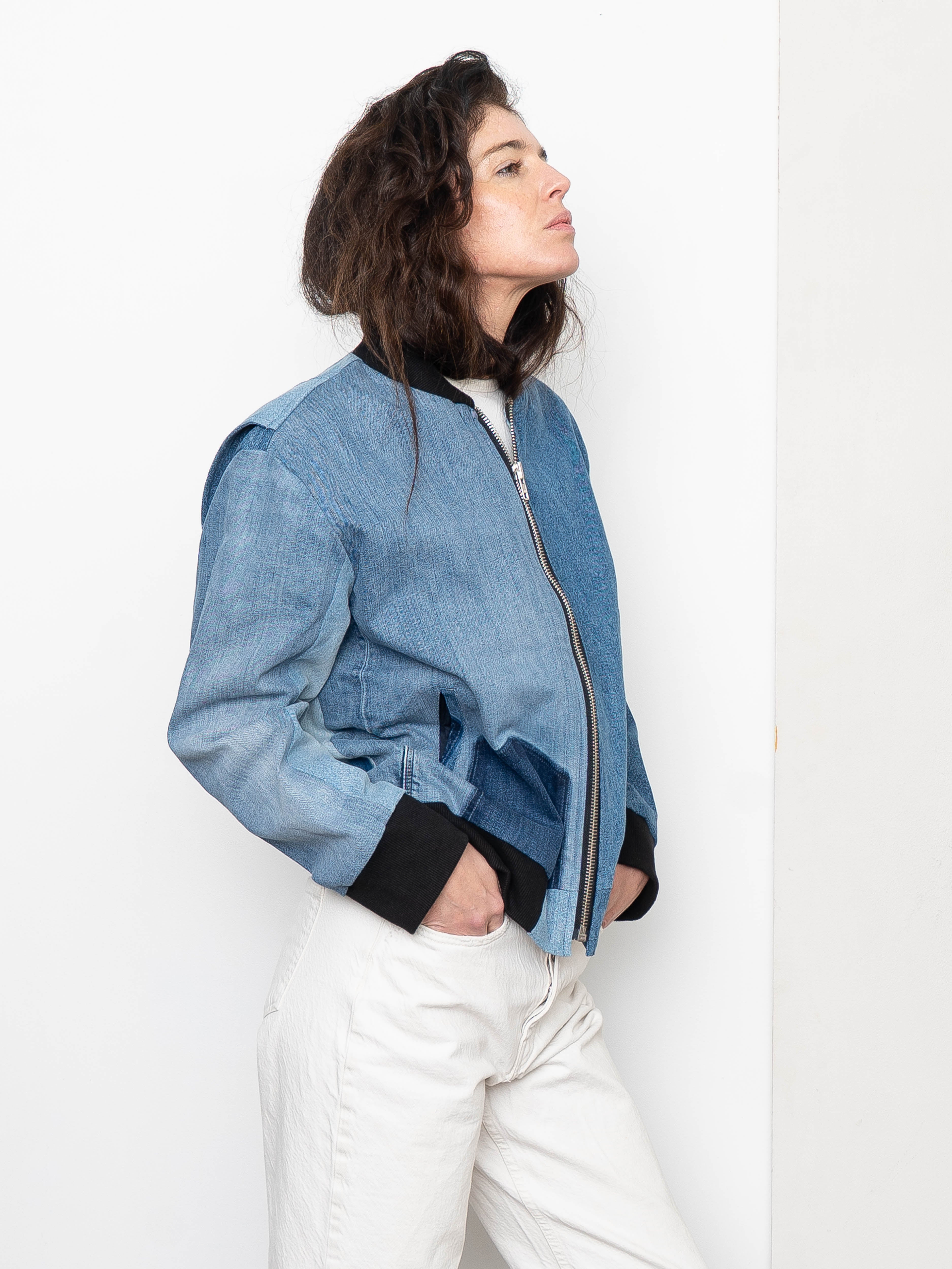 The Veda Denim Bomber Jacket - Medium