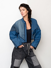 The Kaira Cropped Denim Jacket - Medium