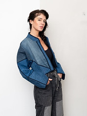 The Kaira Cropped Denim Jacket - Medium