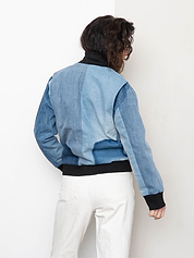 The Veda Denim Bomber Jacket - Medium