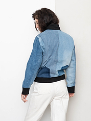 The Veda Denim Bomber Jacket - Medium