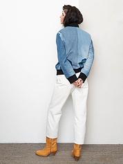 The Veda Denim Bomber Jacket - Medium