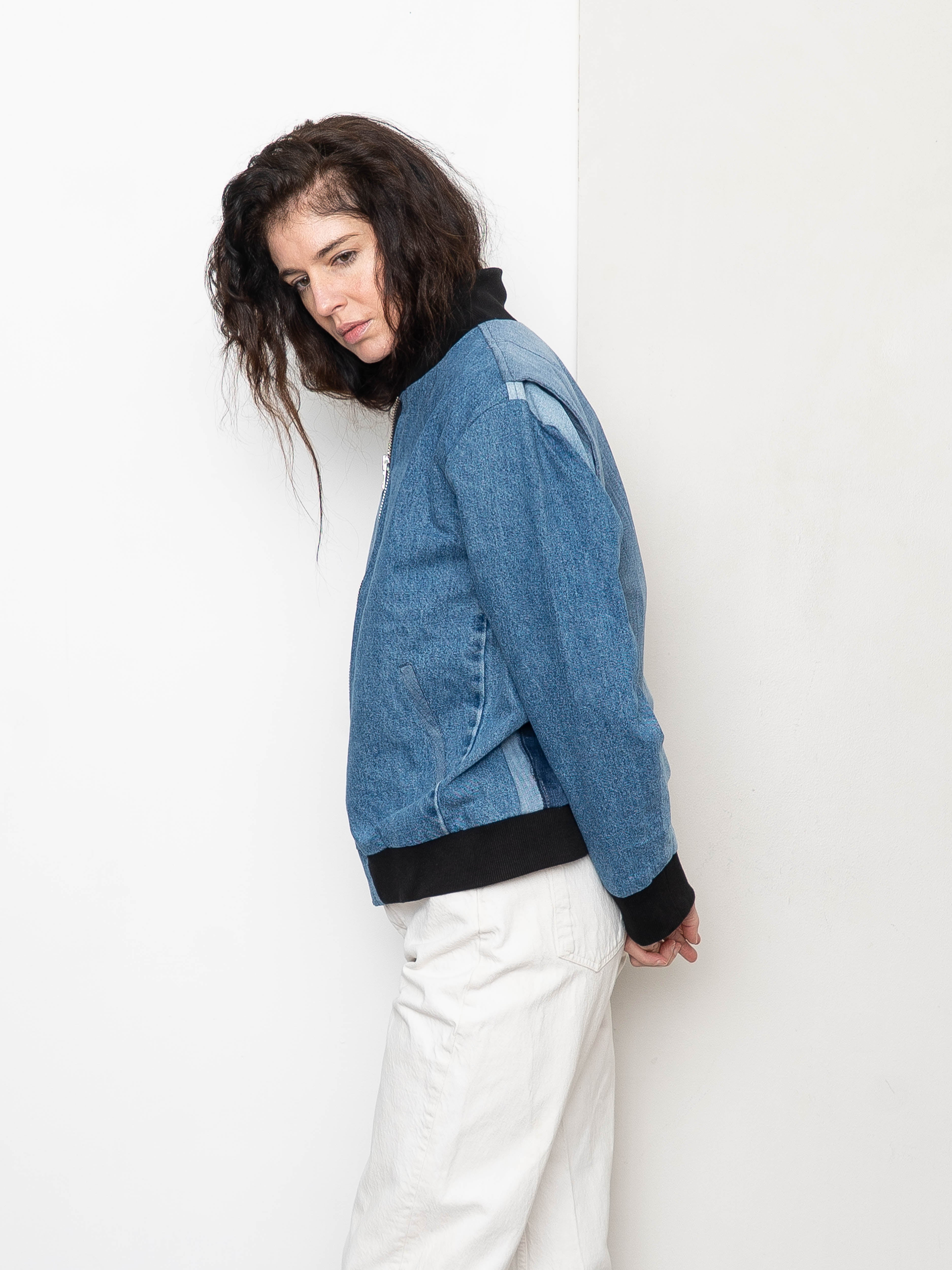 The Veda Denim Bomber Jacket - Medium