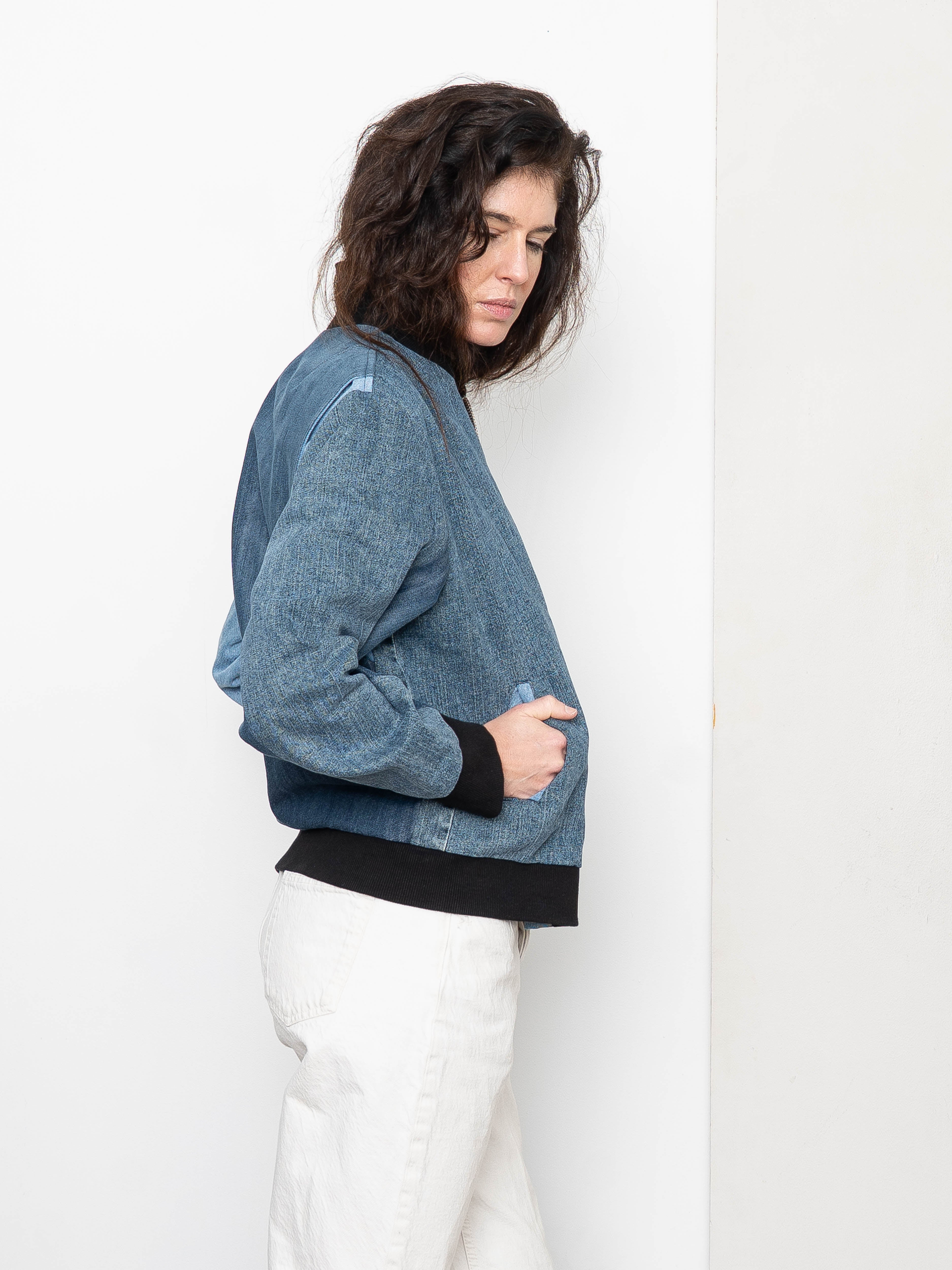 The Veda Denim Bomber Jacket - Medium