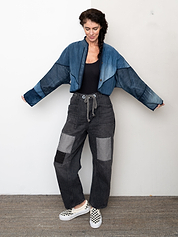 The Kaira Cropped Denim Jacket - Medium