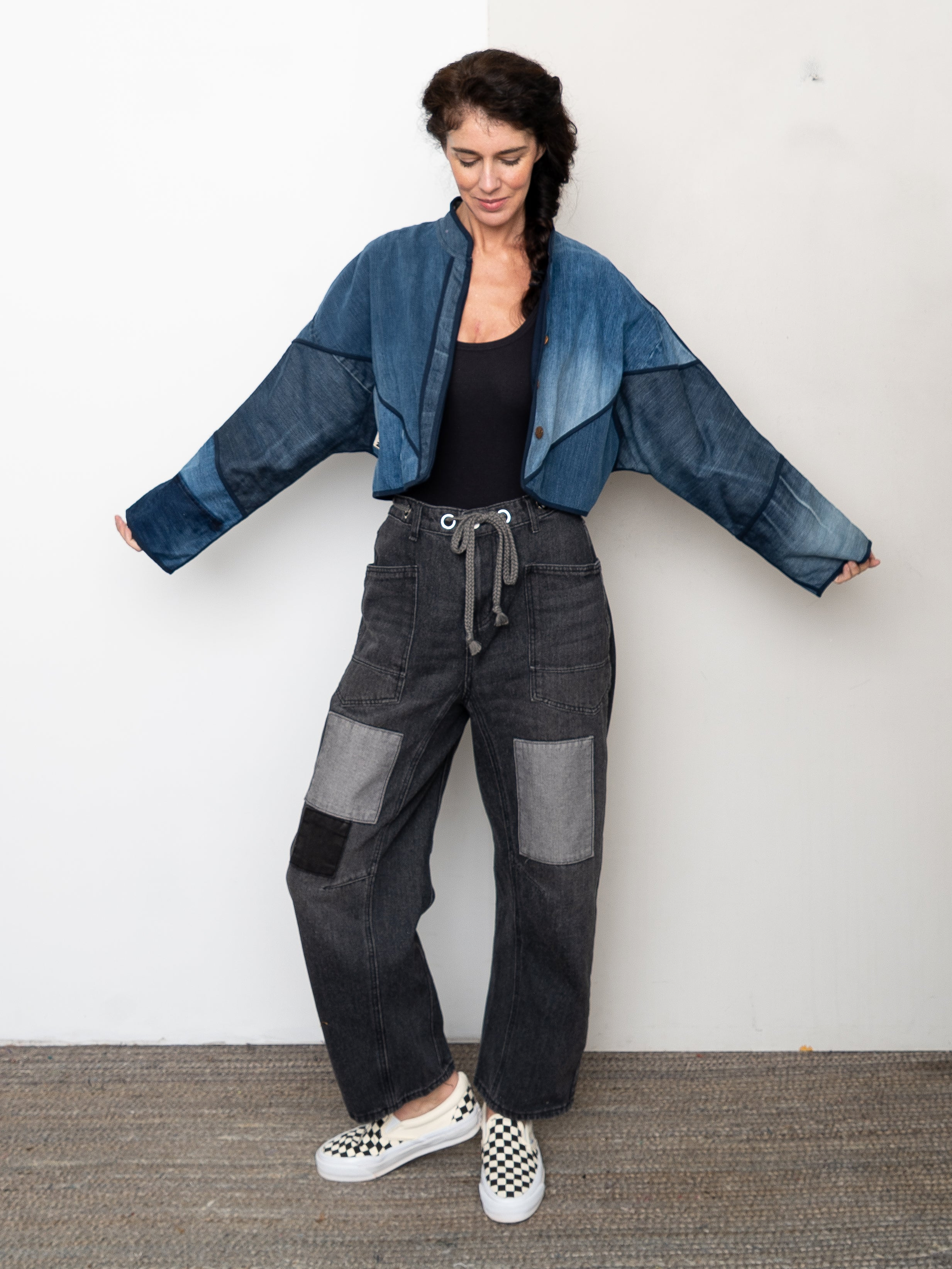 The Kaira Cropped Denim Jacket - Medium