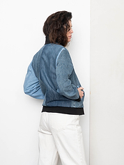 The Veda Denim Bomber Jacket - Medium