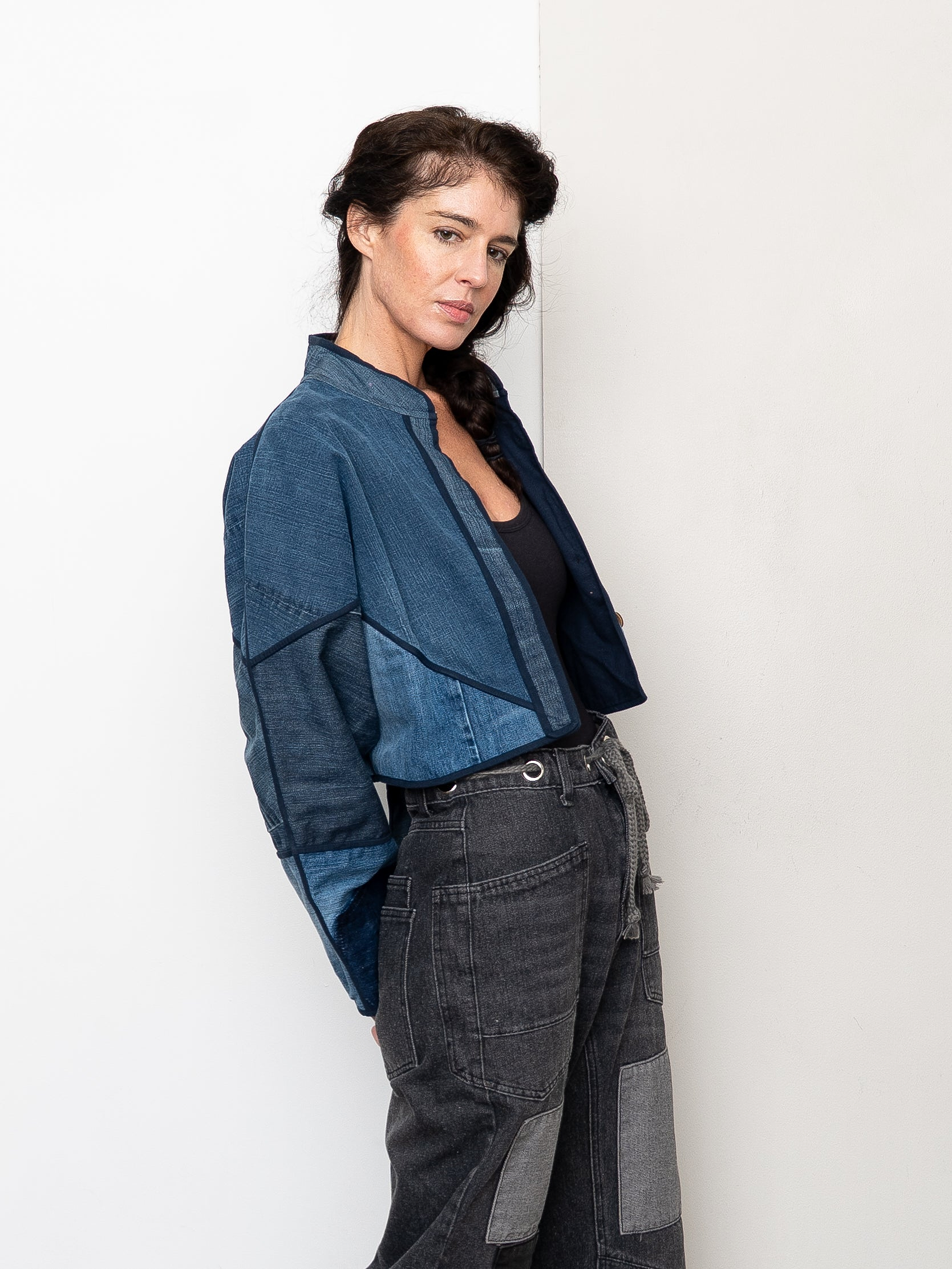 The Kaira Cropped Denim Jacket - Medium