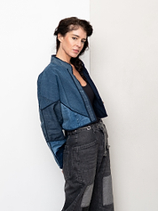 The Kaira Cropped Denim Jacket - Medium
