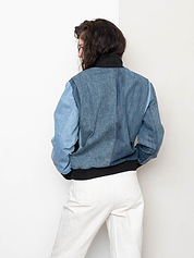 The Veda Denim Bomber Jacket - Medium