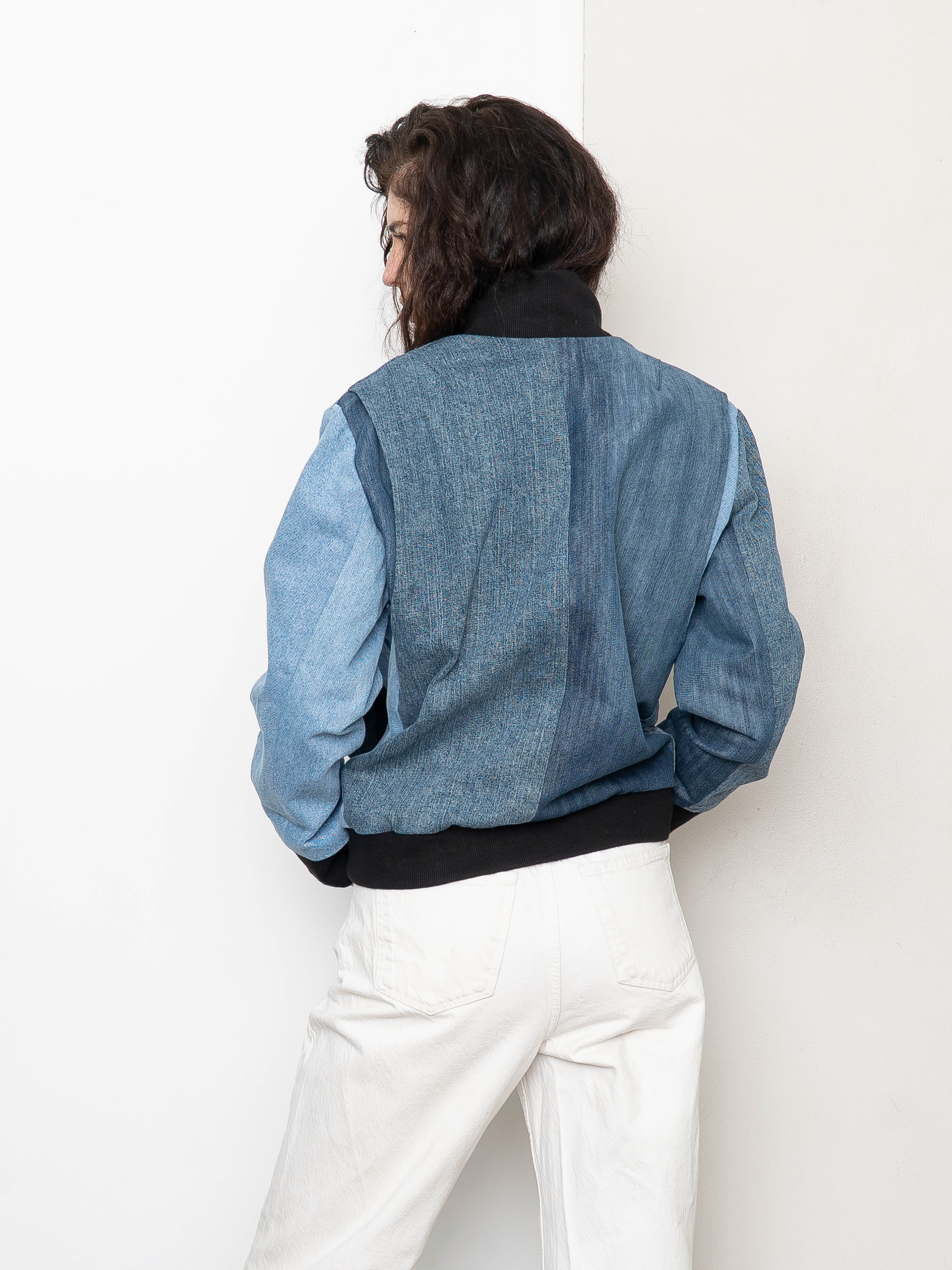 The Veda Denim Bomber Jacket - Medium