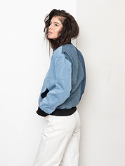 The Veda Denim Bomber Jacket - Medium