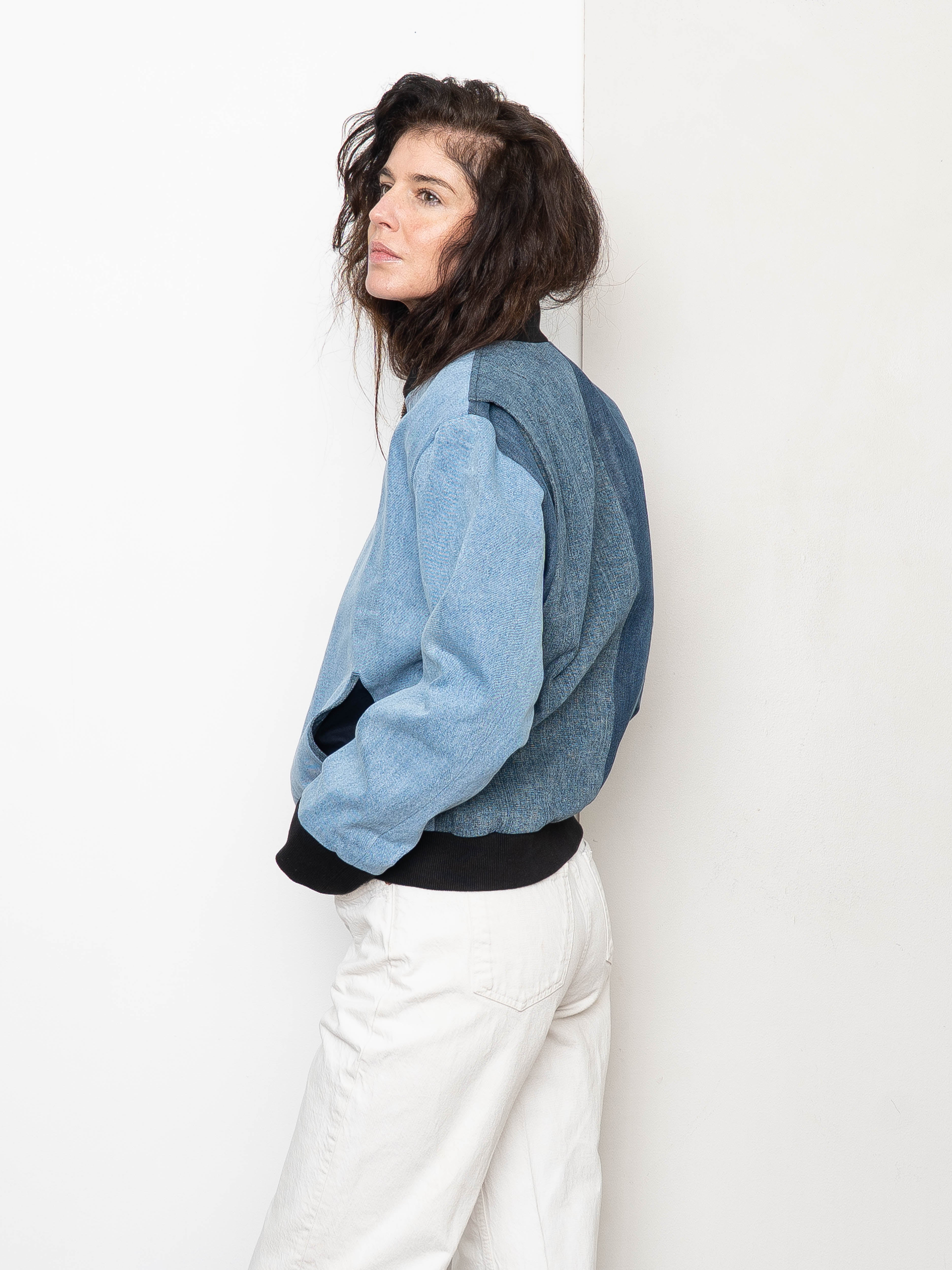 The Veda Denim Bomber Jacket - Medium