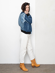 The Veda Denim Bomber Jacket - Medium