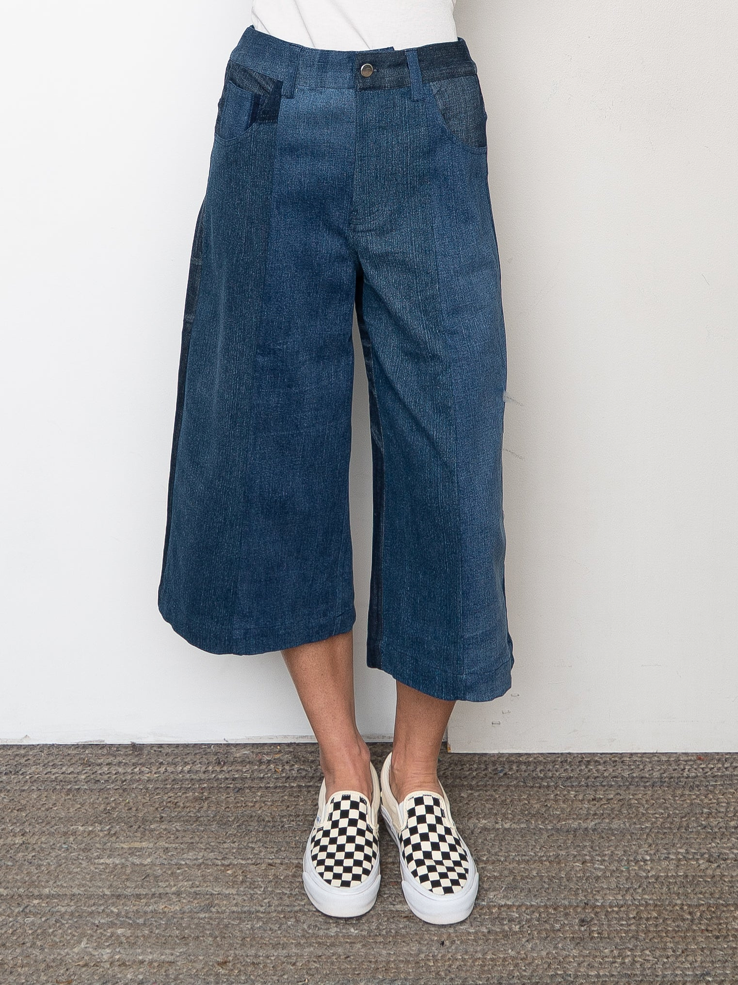 The Bindu Denim Bermuda Culotte Pant - Small