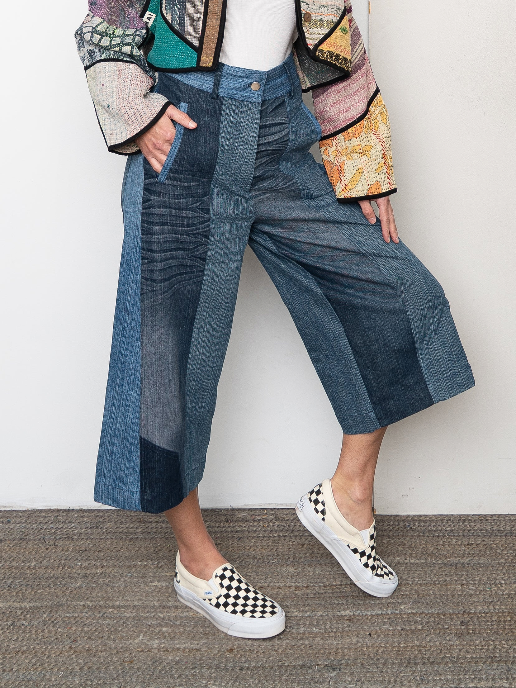 The Nadi Denim Flared Culotte Jeans - Small