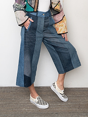 The Nadi Denim Flared Culotte Jeans - Small