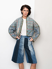 The Kaira Cropped Quilted Patchwork Kantha Jacket