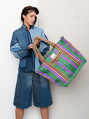 The Goa Recycled Nylon Travel Tote - Grape Verde