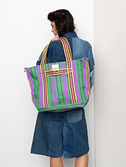 The Goa Recycled Nylon Travel Tote - Grape Verde
